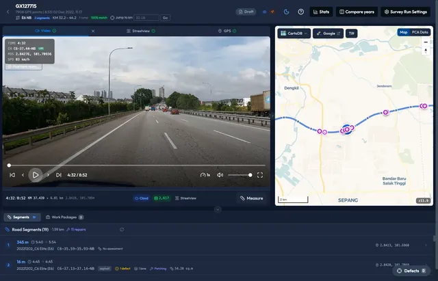 Video, map and road segments